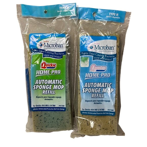 Quickie Home-Pro Automatic Sponge Mop Refill Pack Of 2 With Microban Technology - Picture 1 of 2
